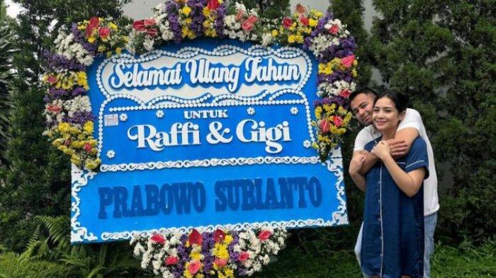 Raffi Ahmad dan Nagita Slavina dapat karangan bunga dari Prabowo Subianto