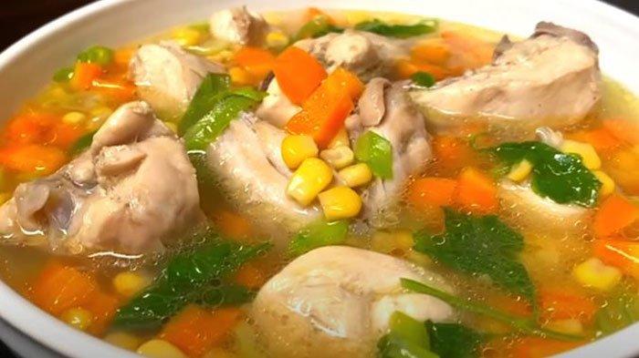 Resep Sop Ayam dengan tambahan jagung