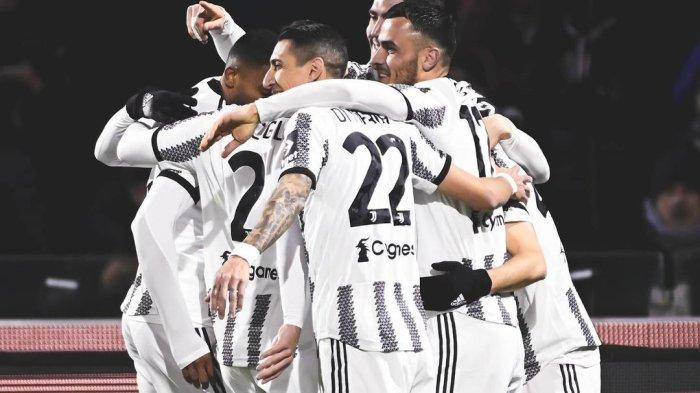 Selebrasi pemain Juventus usai mengalahkan Salernitana