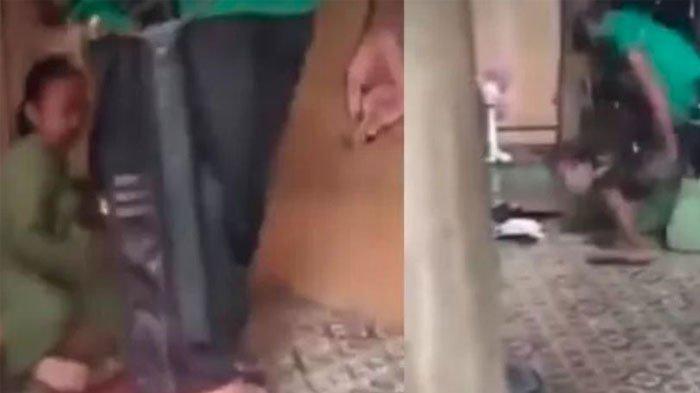 Tangkapan layar video viral paman banting keponakan.