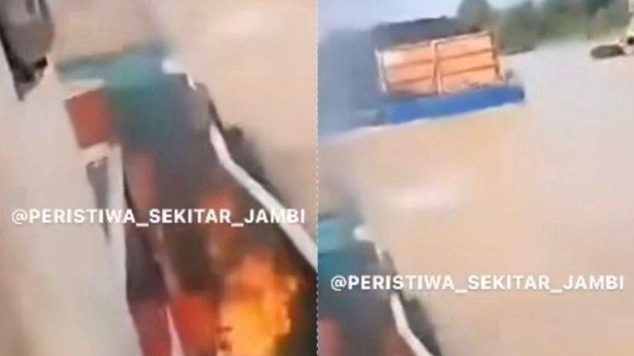 Viral Kapal Tugboat Penarik Batu Bara Terbakar di Batanghari, Dilempar Bom Molotov