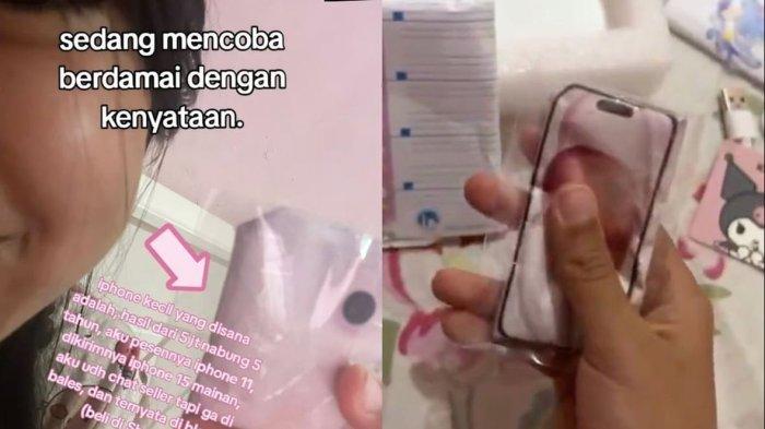 Tangkapan layar video viral remaja beli iPhone 11 datangnya malah plastik mainan.