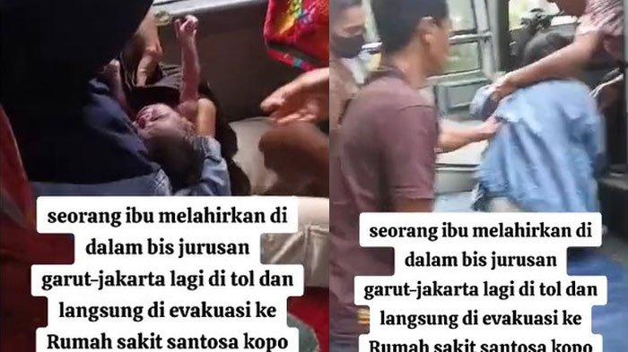 Viral seorang ibu hamil yang melahirkan di dalam bus jurusan Garut-Jakarta saat berada di jalan tol.