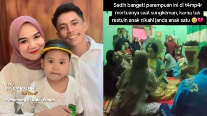 Viral di sosial media seorang pengantin wanita ditampar ibu mertua usai akad nikah.