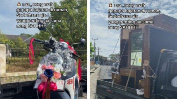 Viral dimedia sosial seserahan yang banyak sehingga serasa pindahan rumah.