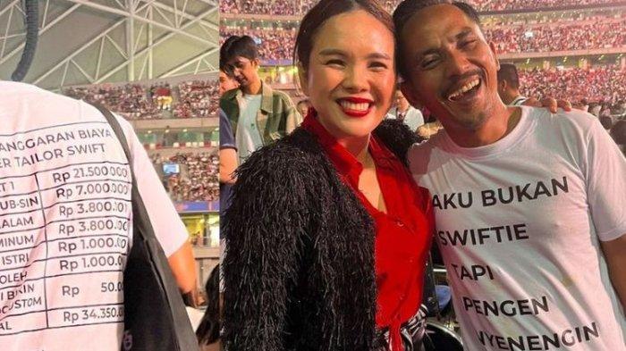 Viral unggahan kaus lelaki yang mengaku habiskan Rp34 juta agar istri bisa nonton konser Taylor Swift