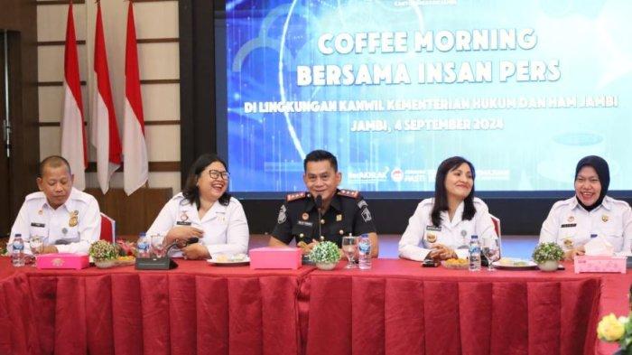 Jabat sebagai Kakanwil Kemenkumham Jambi yang Baru, Elly Yuzar Ajak Coffee Morning Insan Pers