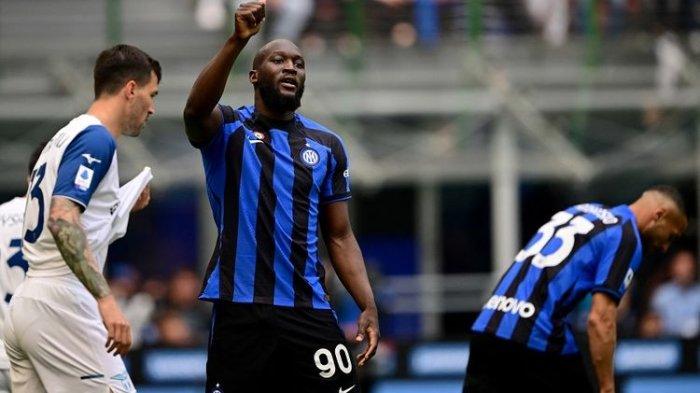 Romeru Lukaku bereaksi selama pertandingan sepak bola Serie A Liga Italia