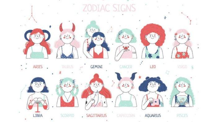 Ilustrasi simbol zodiak kesehatan.