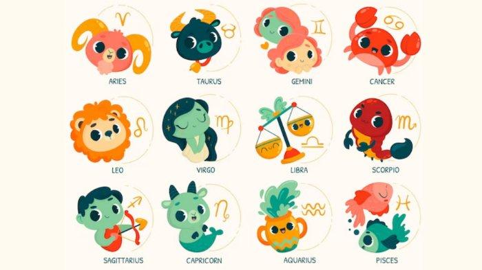 Ilustrasi simbol zodiak.