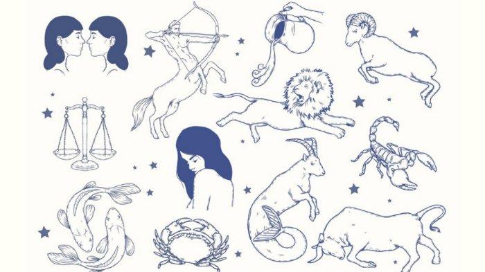 Ilustrasi simbol zodiak.