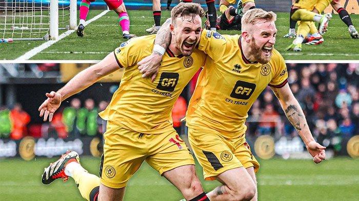 Pemain Sheffield United saat merayakan gol. Klub yang baru promosi ke Liga Inggris ini terancam degradasi musim depan.