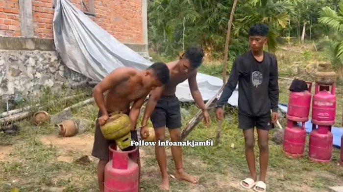 Penggerebekan penyuntikan gas subsidi di Muaro Jambi
