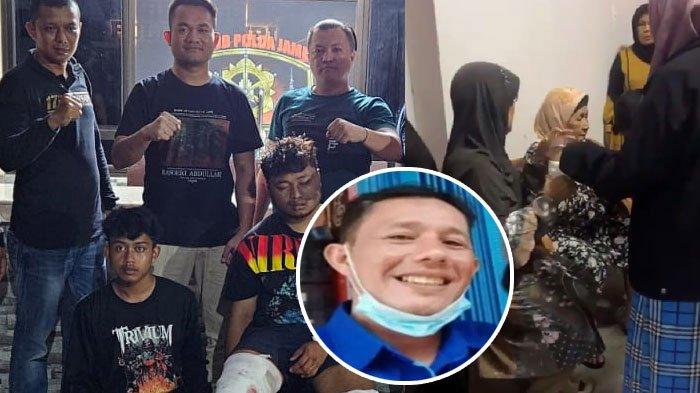 Dua tersangka pembunuh driver maxim (kiri), kesedihan keluarga Risdianto korban pembuhan (kanan), dan driver maxim Risdianto semasa hidup (insert)