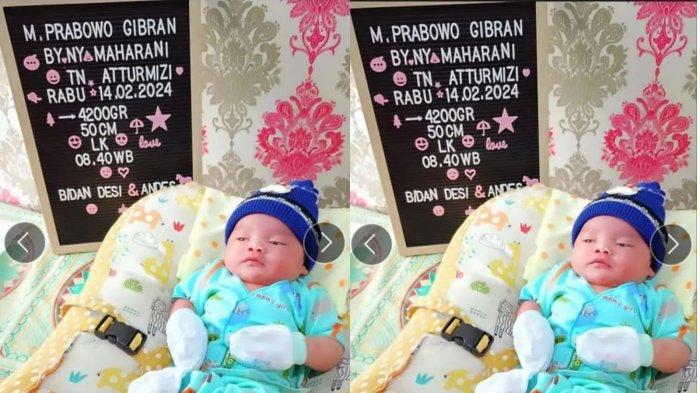 viral di media sosial bayi di Kayu Agung diberi nama anaknya Muhammad Prabowo Gibran.