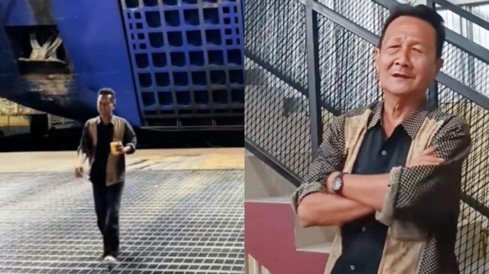 BAPAK TERTINGGAL KAPAL - Tangkapan layar video viral bapak-bapak tertinggal kapal ferry di Merak karena beli Pop Mie, hanya bisa pasrah di dermaga.