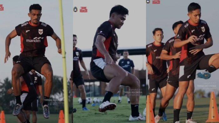TIMNAS INDONESIA VS CHINA - Kolase skuat Timnas Indonesia saat latihan jelang kontra China 5 Juni 2025.
