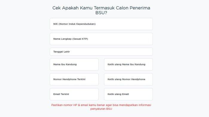 PENERIMA BSU - Resmi dari BPJS Ketenagakerjaan cara terbaru cek nama-nama penerima BPJS. Tangkap layar bsu.bpjsketenagakerjaan.go.id diambil, Jumat, (6/6/2025).