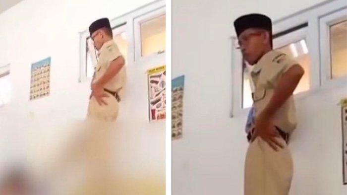 GURU TENDANG MURID : Tangkapan layar dari Instagram @majeliskopi08 pada Kamis 12 Juni 2025. Guru di SMP N 1 Karangawen, Demak, Jawa Tengah diduga menendang kepala muridnya. Guru itu menduga korban bersiul saat akan mengerjakan tes ujian akhir semester.