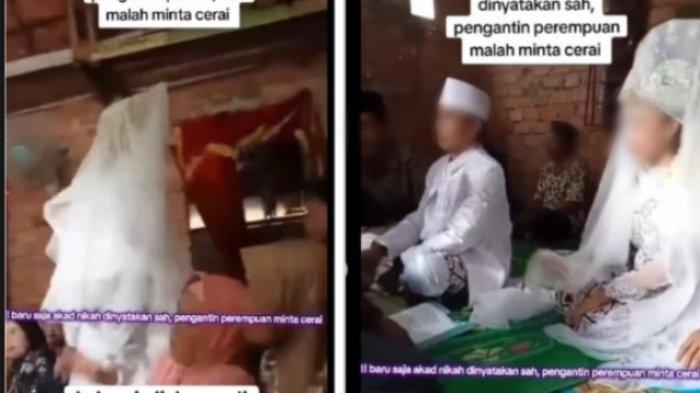 PENGANTIN MINTA CERAI : Tangkapan layar dari Instagram @nyinyir_update_official pada Minggu (22/6/2025): Pengantin wanita di Penukal Abab Lematang Ilir (PALI) minta cerai setelah ijab kabul