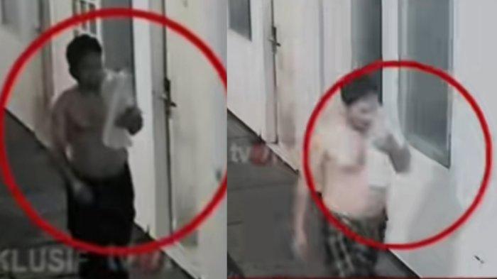 TEREKAM CCTV- Dalam CCTV tercatat penjaga kos mondar -mandir pukul 00.27 WIB, 8 Juli 2025.
