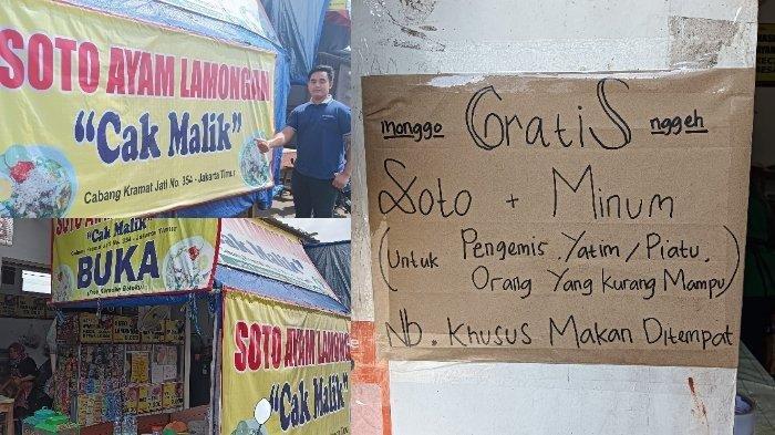 Abdul Malik (29), pemilik warung soto ayam Lamongan 'Cak Malik' di Pasar Mangu, Ngemplak, Boyolali, Jawa Tengah. Setiap hari ia menggratiskan makan bagi anak yatim/piatu, pengemis, maupun orang yang tidak mampu. 