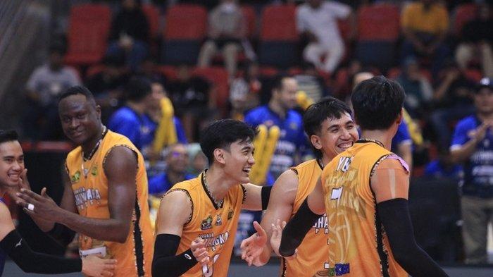 Bhayangkara Presisi dalam laga kontra Bank Sumsel Babel dalam lanjutan laga final four putaran kedua PLN Mobile Proliga 2024 di GOR Jatidiri, Semarang, Sabtu (13/7/2024).- ist