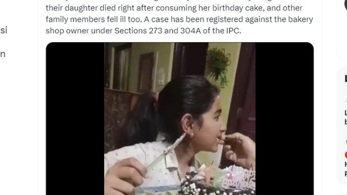 Bocah 10 tahun meninggal dunia usai makan kue ulang tahunnya. (Tangkapan layar akun X @@Gagan4344)