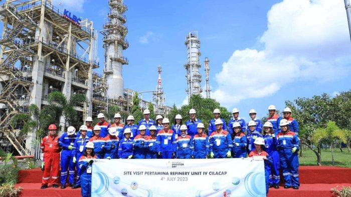 Direktur SDM & Penunjang Bisnis PT KPI, Isnanto Nugroho sambutan pada Site Visit dalam Pertamina Investor Day 2023 di gedung Patra Graha Cilacap, Selasa (4/7/2023).