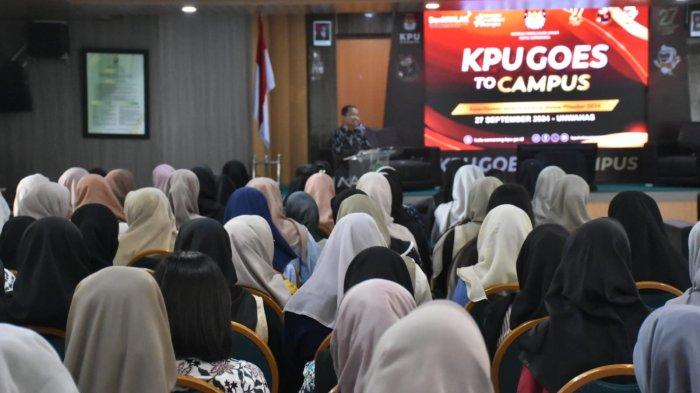 Fakultas Hukum Universitas Wahid Hasyim Semarang bekerjasma dengan KPU (Komisi Pemilihan Umum) Kota Semarang menggelar kegiatan sosialisasi Pilkada 2024 pada pemilih pemula.