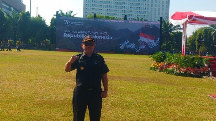 Ketua Senkom Mitra Polri Jawa Tengah, H. Guntur Ivanto, MT saat mengikuti upacara HUT ke 79 RI Jawa Tengah di Lapangan Pancasila Simpang Lima Kota Semarang, Sabtu (17/8/2024)