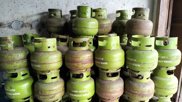 Ilustrasi tumpukan LPG 3 kg kosong di Blora.