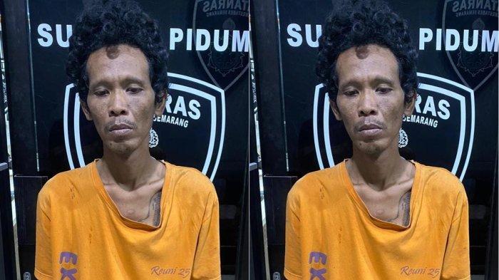 TERTANGKAP - Imam Ghozali pembunuh ibu kandung di rumah jalan Gunungsari RT 010 RW 009 Kelurahan Jomblang Kecamatan Candisari Semarang tertangkap, Minggu (23/2/2025).