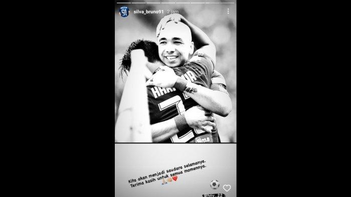Instastory Bruno Silva memasang fotonya bersama Hari Nur.