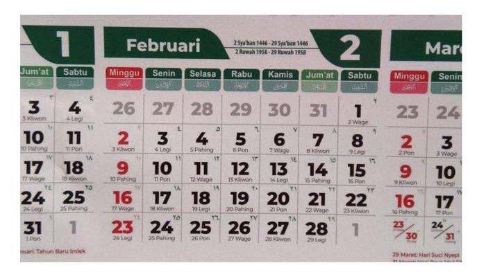 KALENDER JAWA FEBARUARI 2025