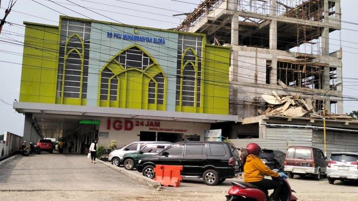 KECELAKAAN KERJA -  Gedung RS PKU Muhammadiyah Blora tampak depan. Kecelakaan kerja yang mengakibatkan korban jiwa terjadi di lokasi tersebut.