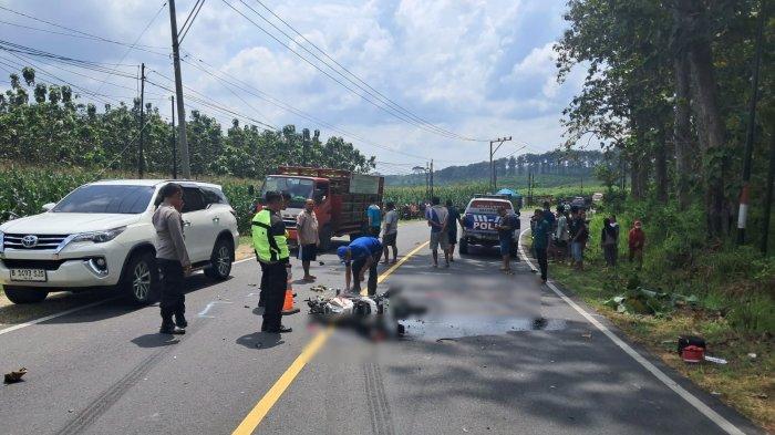 KECELAKAAN - Lokasi kecelakaan lalulintas di Jalan Nasional Blora - Cepu tepatnya ikut wilayah Desa Cabak, Kecamatan Jiken, Kabupaten Blora, Jumat (9/5/2025).(Dok. Satlantas Polres Blora)