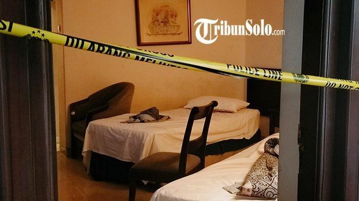 Kamar hotel tempat ditemukannya wanita bersimbah darah, di daerah Banjarsari, Solo, Jumat (13/10/2023)