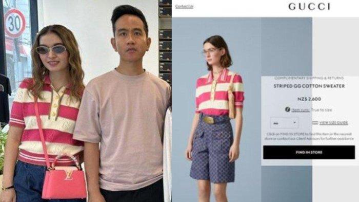 Kaus Gucci corak garis-garis berwarna pink dan putih yang dikenakan Selvi Ananda itu tembus harga Rp 23 juta.