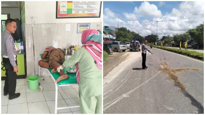 Kecelakaan lalu lintas terjadi di Jalan Poros Trans Sulawesi tepatnya di Kelurahan Marang Kabupaten Pangkep, Minggu (28/1/2024). (Tribun Timur)