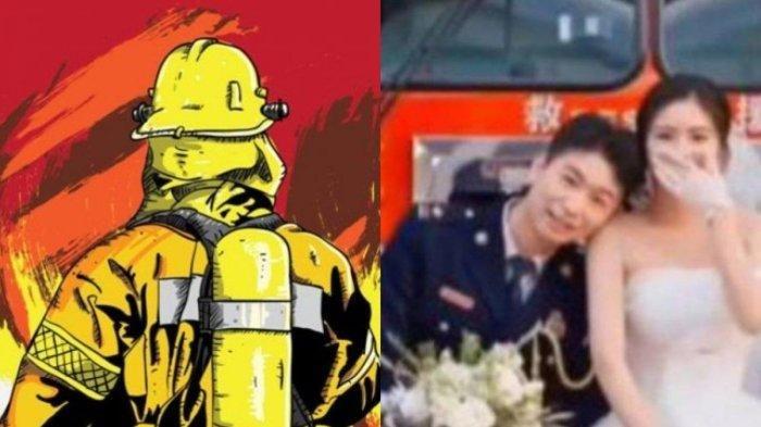 Kisah petugas pemadam kebakaran atau damkar menikah dengan seorang wanita yang pernah ia tolong.