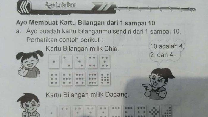 Contoh lembar LKS yang menampilkan permaian menyerupai gaple atau domino, Kamis (5/10/2023).