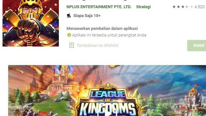 Aplikasi Game Penghasil Uang League Of Kingdoms.