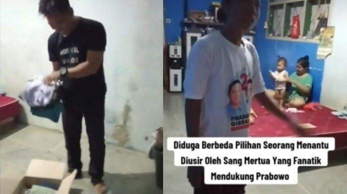 Menantu diusir dari rumah karena beda pilihan capres. (TikTok via Tribun Jakarta)
