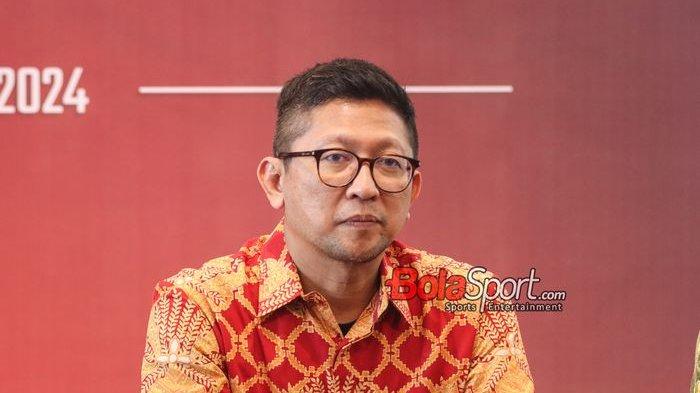 Direktur Persija Jakarta, Mohamad Prapanca, saat hadir dalam sesi jumpa pers di Persija Store, Kuningan, Jakarta, Rabu (31/7/2024).