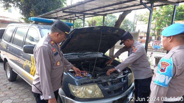 Operasi Penegakan Ketertiban dan Kedisiplinan (Gaktiblin) di halaman Mapolsek Tahunan, Rabu (12/6/2024).