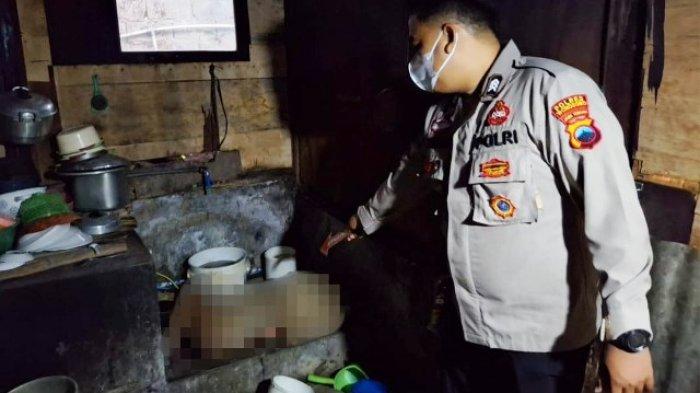 PENEMUAN JENAZAH - Polisi saat melakukan olah TKP atas laporan warga adanya wanita lanjut usia yang meninggal dunia di rumah Desa Larangan Lor, Kecamatan Garung, Kabupaten Wonosobo, Kamis (8/5/2025). 