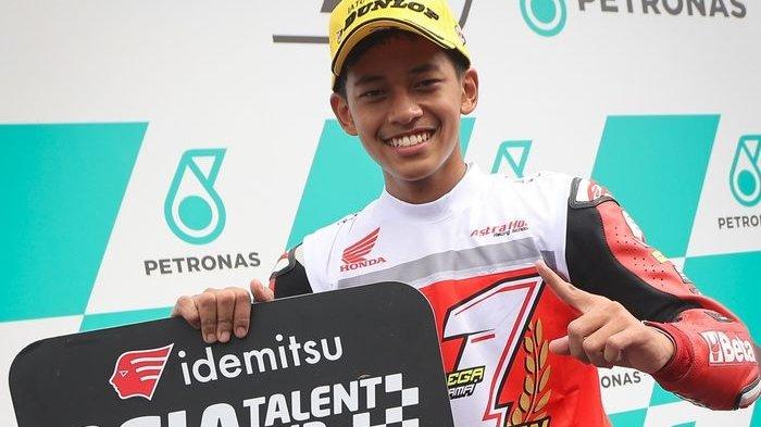 Pembalap Indonesia Veda Ega Pratama berhasil meraih juara Asia Talent Cup 2023