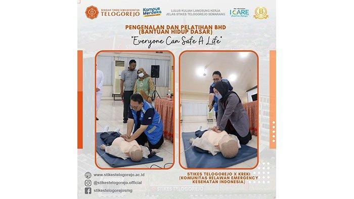 Pengenalan dan Pelatihan BHD (Bantuan Hidup Dasar) “Everyone Can Safe a Life” pada hari Kamis, 4 Januari 2024 bertempat di Auditorium Lantai 4 STIKES Telogorejo Semarang