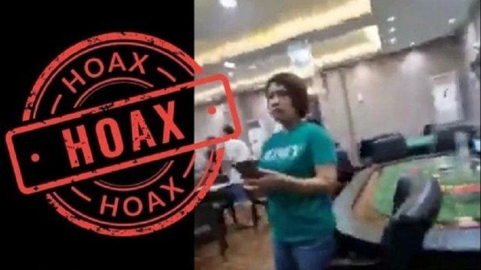 Polisi melakukan memberikan  label hoax terkait video yang beredar di media sosial terkait aktivitas perjudian di Telaga Bodas, Kelurahan Karangrejo, Kecamatan Gajahmungkur, Kota Semarang, Kamis (18/4/2024).